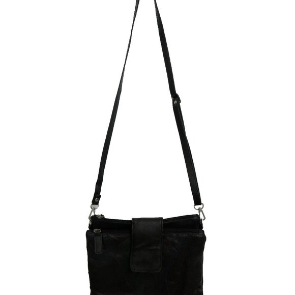 Cross Body Bag Patched Leather Outer Adjustable Strap Multiple Compartments NWOT - Picture 7 of 12